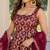 women's chanderi woven motiff anarkali kurta pant with dupatta set