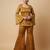 women's shimmer silk embroidered kurta palazzo set