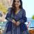 women's cotton blend printed angarkha kurta palazzo with dupatta set