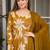 women's cotton blend printed anarkali kurta pant with dupatta set
