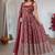 women's chanderi woven motiff anarkali kurta pant with dupatta set