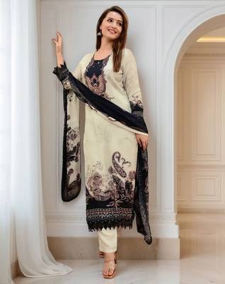 women's cotton blend printed kurta pant with dupatta set 4