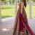 women's chanderi woven motiff anarkali kurta pant with dupatta set