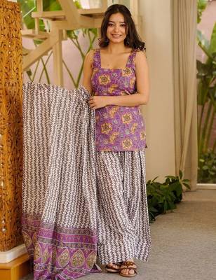 women's cotton blend farshi salwar with dupatta set 3
