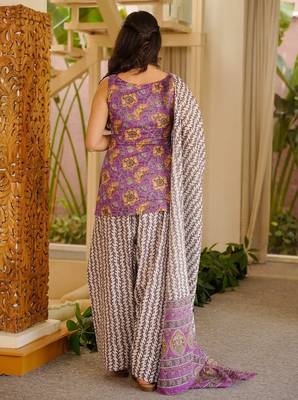 women's cotton blend farshi salwar with dupatta set 4