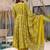 women's cotton blend printed anarkali kurta palazzo with dupatta set