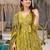 women's cotton blend printed anarkali kurta palazzo with dupatta set