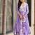 women's cotton blend printed anarkali kurta palazzo with dupatta set