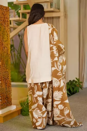 women's cotton blend farshi salwar with dupatta set