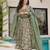 women's cotton blend printed anarkali kurta palazzo with dupatta set