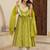 women's cotton blend printed anarkali kurta palazzo with dupatta set