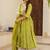 women's cotton blend printed anarkali kurta palazzo with dupatta set