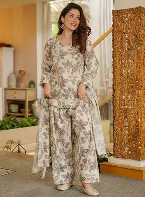 women's cotton blend printed farshi salwar suit with dupatta set 2