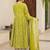 women's cotton blend printed anarkali kurta palazzo with dupatta set