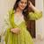 women's cotton blend printed anarkali kurta palazzo with dupatta set