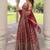 women's chanderi woven motiff anarkali kurta pant with dupatta set