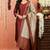 women's art silk woven butta motiff kurta pant with dupatta set