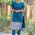 women's art silk woven butta motiff kurta pant with dupatta set