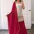 women's chinnon silk embroidered kurta palazzo with dupatta set