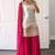 women's chinnon silk embroidered kurta palazzo with dupatta set