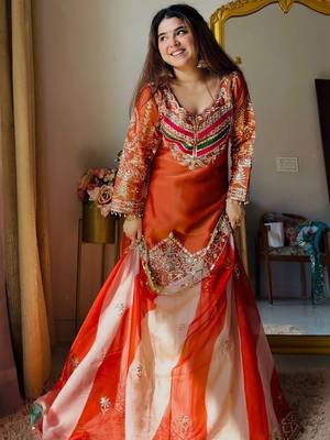 women's shimmer silk embroidered kurta sharara with dupatta set 5