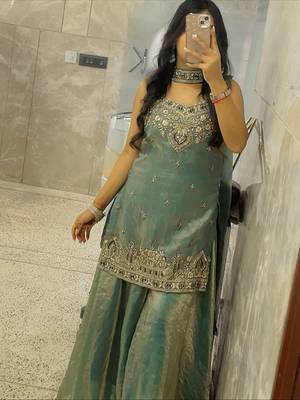 women's shimmer silk embroidered kurta palazzo with dupatta set 5