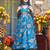 women's cotton blend printed anarkali kurta palazzo with dupatta set