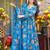 women's cotton blend printed anarkali kurta palazzo with dupatta set