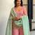 women's shimmer silk embroidered kurta palazzo with dupatta set