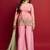 women's shimmer silk embroidered kurta palazzo with dupatta set