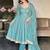 women's chinnon silk embroidered anarkali kurta pant with dupatta set