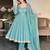 women's chinnon silk embroidered anarkali kurta pant with dupatta set