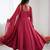 women's crunchy silk embroidered anarkali kurta pant with dupatta set