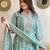 women's vichitra silk embroidered anarkali kurta pant with dupatta set