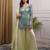 women's shimmer silk embroidered kurta palazzo with dupatta set