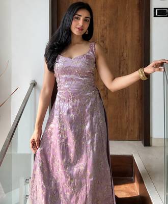 women shimmer silk embroidered kurta palazzo with shrug set 5