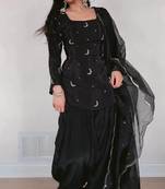 women's silk embroidered farshi salwar suit with dupatta set