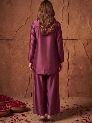 women's silk embroidered farshi salwar suit with dupatta set 3