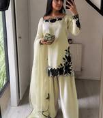 women's silk embroidered farshi salwar suit with dupatta set