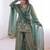 women's shimmer silk embroidered kurta palazzo with dupatta set