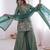 women's shimmer silk embroidered kurta palazzo with dupatta set