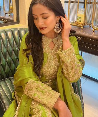 women's art silk embroidered kurta pant with dupatta set 4