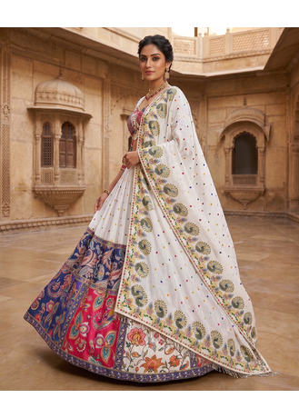Navratri Special Designer Multicolor Digital Print  And Real Mirror Work Lehenga Choli with Dupatta 2