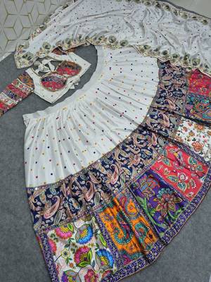 Navratri Special Designer Multicolor Digital Print  And Real Mirror Work Lehenga Choli with Dupatta 4