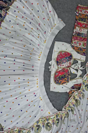 Navratri Special Designer Multicolor Digital Print  And Real Mirror Work Lehenga Choli with Dupatta