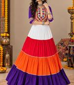 Traditional Navratri Colorful Chnaiya With Fully Stitched Choli- full stitched free size