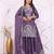 Purple chinon party  embroidery wear sharara suit set