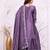 Purple chinon party  embroidery wear sharara suit set