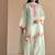 Mint green embroidery chanderi cotton full stitched farshi salwar suit set