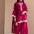 Rani pink embroidery chanderi cotton full stitched farshi salwar suit set